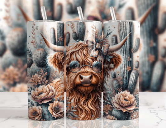 Desert Highland Cow Tumbler